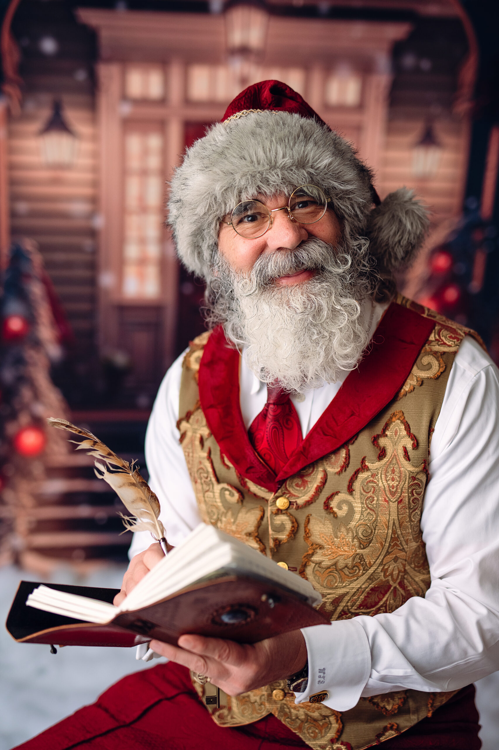SANTA SMILING WITH HIS NICE LIST